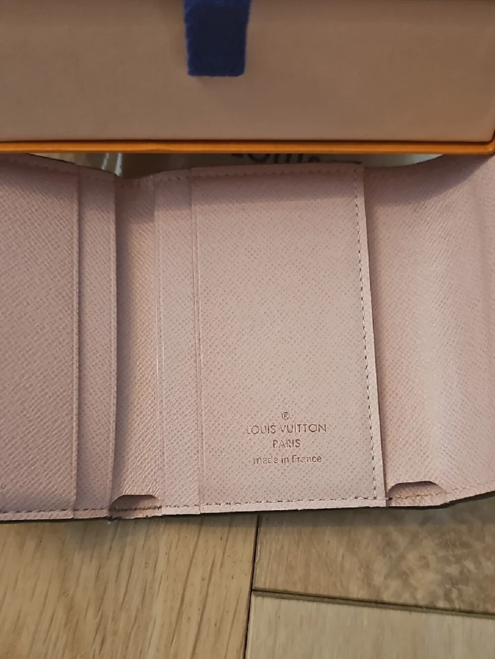 Authentic Louis Vuitton Zoe Monogram Compact Wallet with Pink Flap